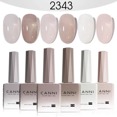 Imagen 2 del producto Kit de esmalte de uñas en Gel CANNI, 6 uds. * 9ml, sin HEMA, gelatina de Jade, gelatina desnuda, rosa, VIP, regalo de Navidad, diseño de uñas francés, Color Natural