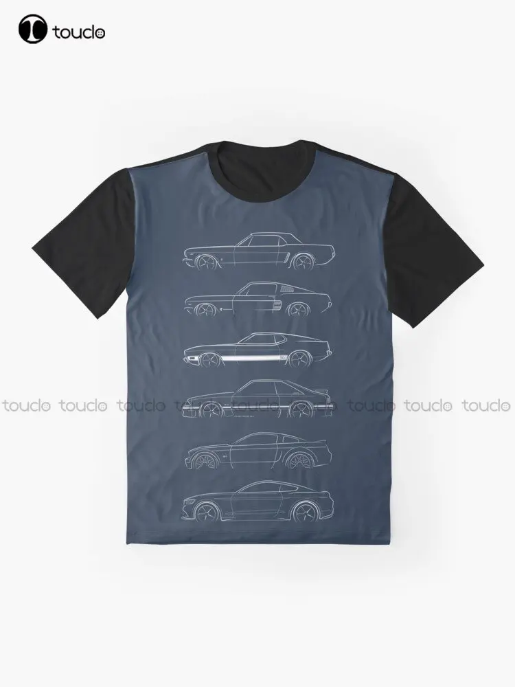 Evolution Of The For Mustang Graphic T-Shirt Custom Aldult Teen Unisex Digital Printing Tee Shirts Custom Gift Xxs-5Xl