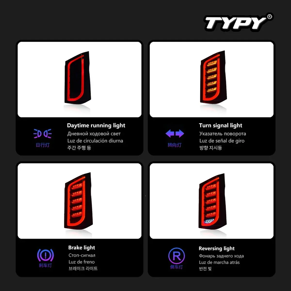 

TYPY Новый светодиодный задний фонарь, обновленный, модифицированный для Benz Vito W447, задние фонари 2016-2021, динамический сигнальный задний фонарь, автоаксессуары