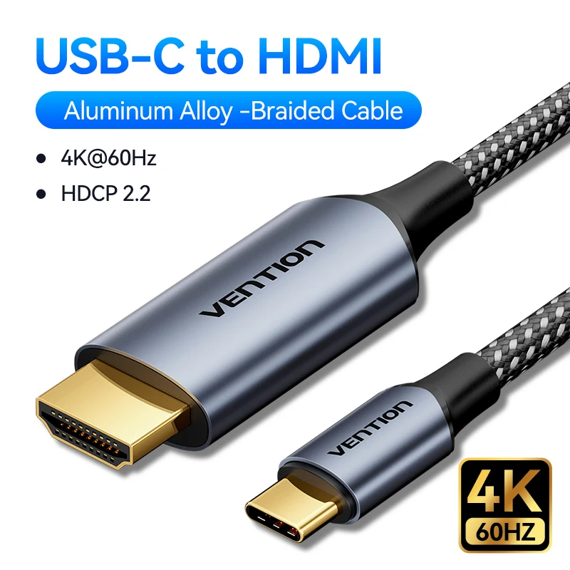 Ventie Type C naar HDMI-compatibele kabel 8K/60Hz 4K/120Hz voor MacBook Pro iMac iPad Pro voor Samsung Xiaomi USB C naar HDMI 2.1