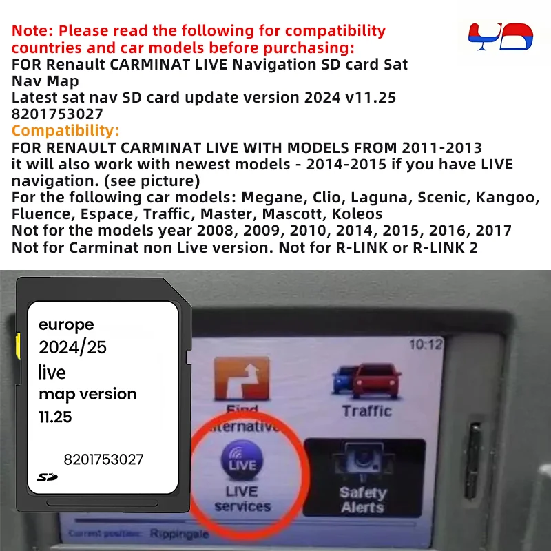 

NEW UPDATED MAP SAT NAV FOR RENAULT CARMINAT LIVE VERSION 11.25 2024/2025 SPEEDCAM