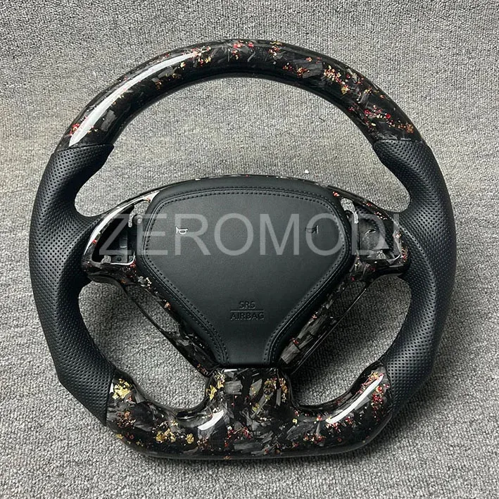 

Blue Real Carbon Fiber Sports Steering Wheel Alcantara Leather Compatible for INFINITI G25 G37 2009-2013