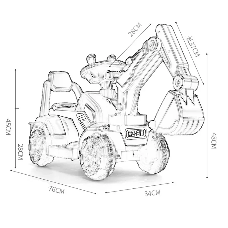 Children\'s Electric ride on Car Can Be Sit Toy Engineering Car Drive Remote Control Excavator Kids gifts Russia Drop Shipping