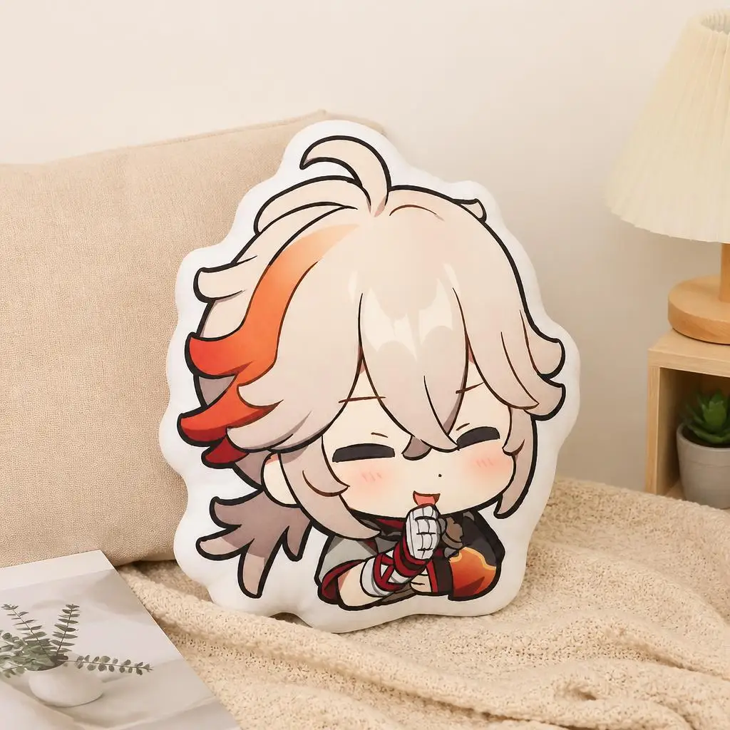Genshin Chibi Kaedehara Kazuha Plush Pillow Cushion Irregular Stuffed Throw Pillow Home Decor Gift Sofa Bed