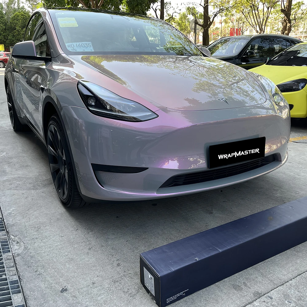 طلاء ألياف الكربون الرمادي البركاني الكريستالي من مادة TPU لحماية طلاء السيارات بلمسة نهائية ملونة لفيلم حماية طلاء الجسم التلقائي #2