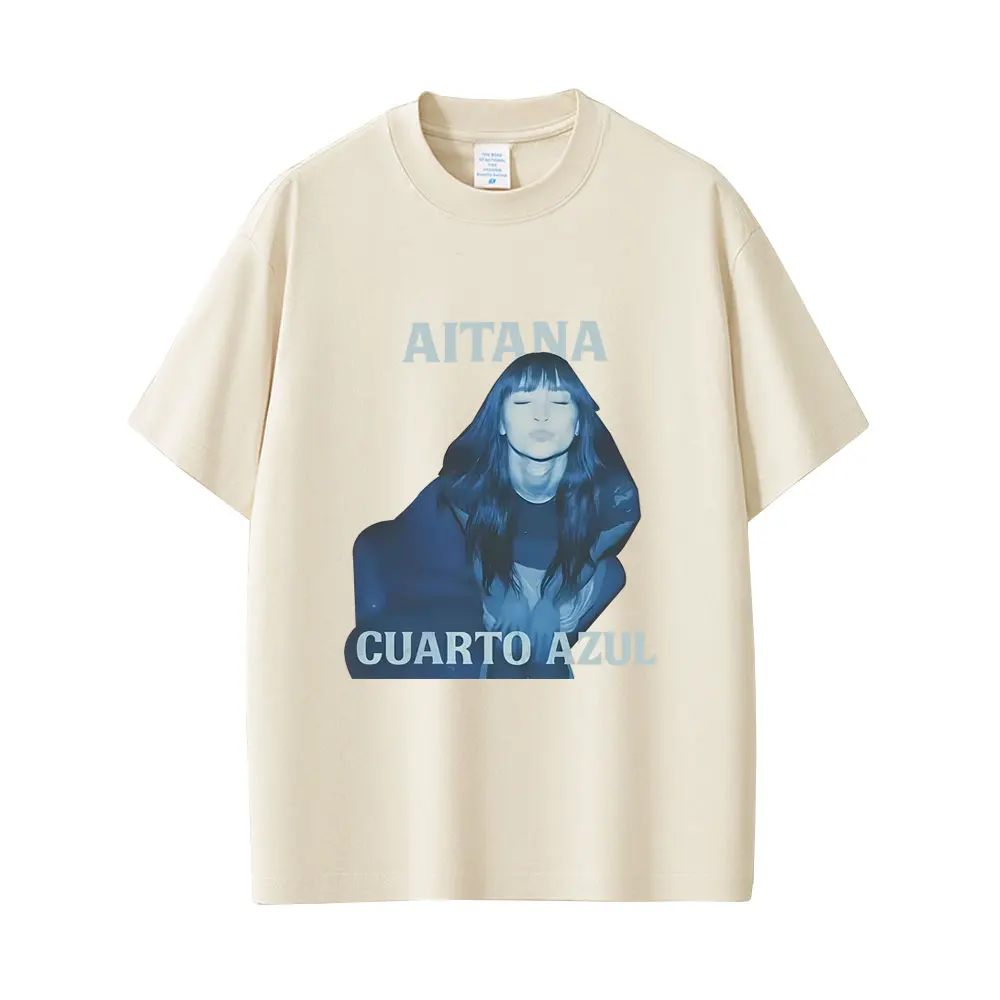 Aitana CUARTO AZUL Graphic T-shirt Men Women Hip Hop Fashion Pop Music T Shirts Tops Unisex Casual Oversized Short Sleeve Tshirt
