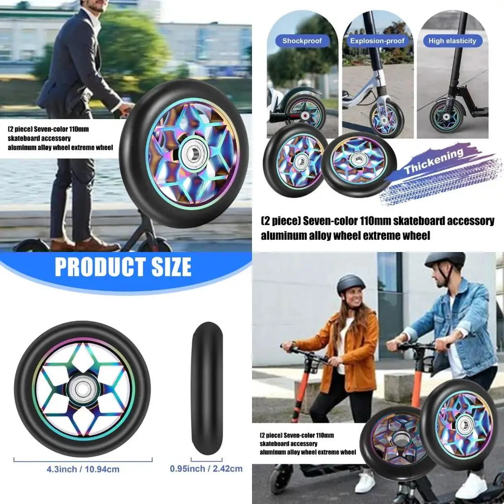 

2pack Low Rolling Resistance Scooters Wheel Scooters Replacement Wheel for Safe Skating