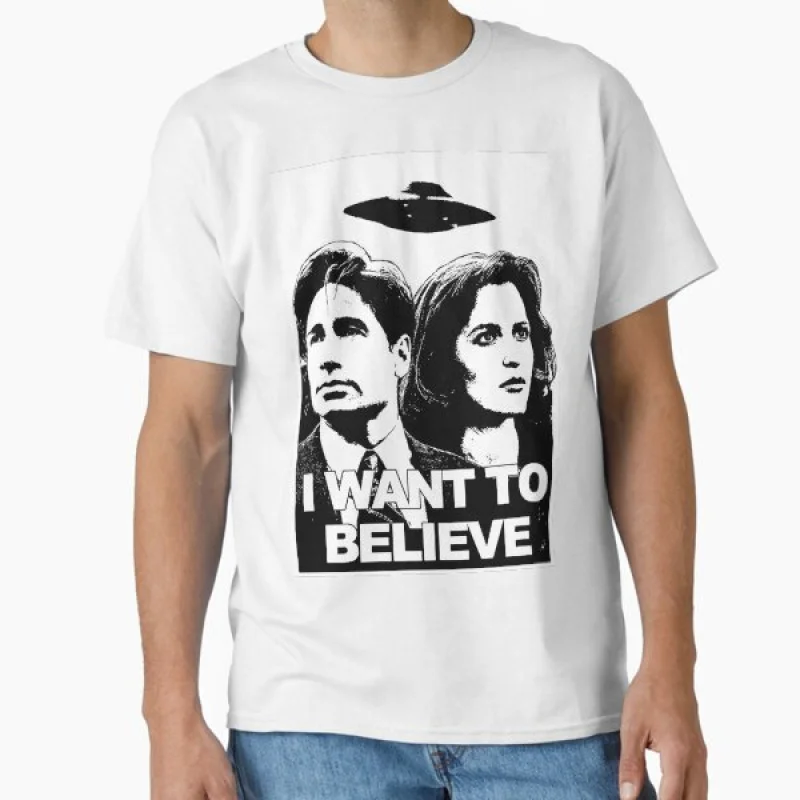 

0305 Vintage Sci fi tv series The X Files Trust No One Gift t shirt Retro Alien movie Graphic clothes All size tops S-6XL