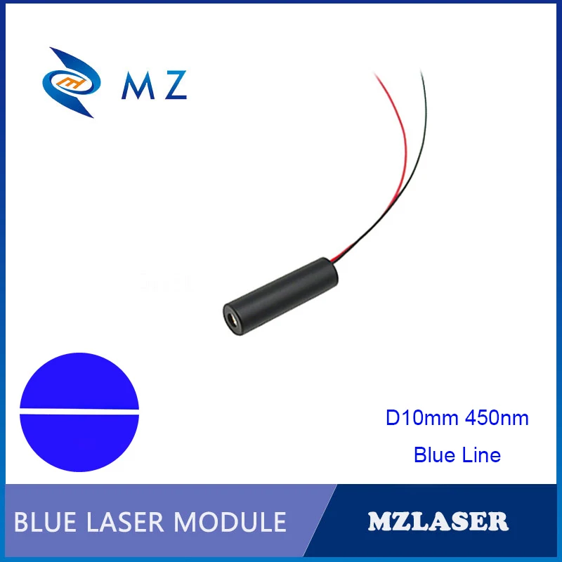 

High Stability Compact D10mm 450nm 50mW 110 Degrees Blue Line PMMA Lens Laser Module Industrial Grade