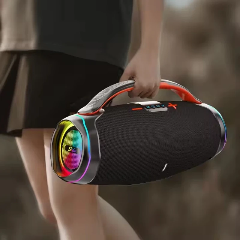 ZQS-X8 LED Super Głośniki 100W Bas Bezprzewodowy Przenośny Głośnik Bluetooth z Uchwytem Wodoodporny Domowy Karaoke Soundbar