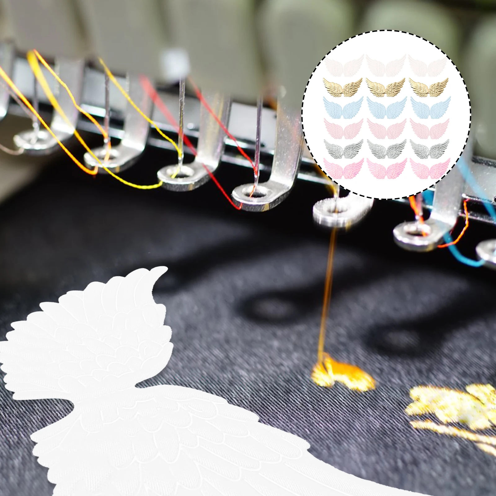 

18pcs Angel Wing Decoration Diy Accessories Party Layout Props Cloth Material Wing Shape Adornments Hanging Ornaments For