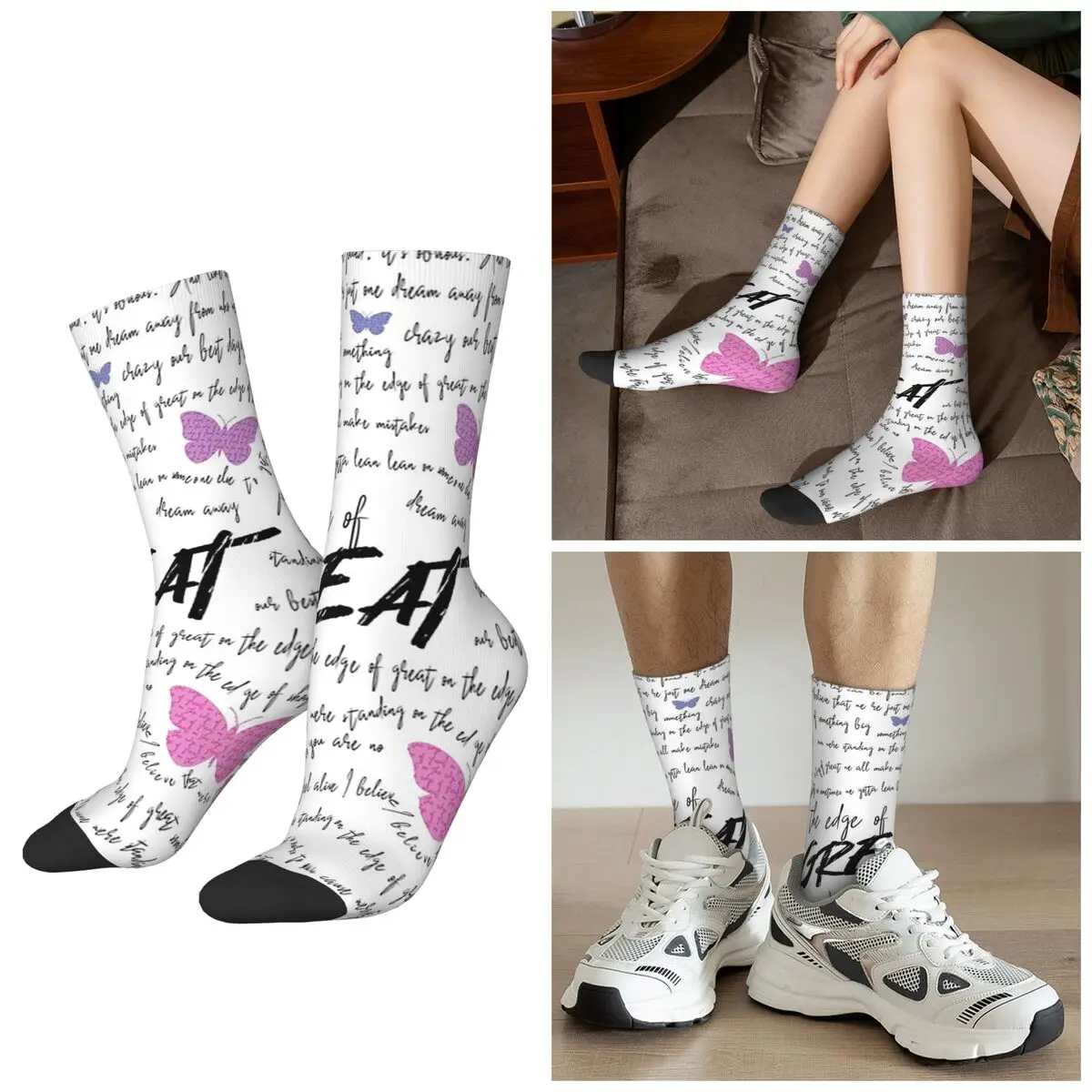 

Всесезонные носки Edge Of Great Julie And The Phantoms, носки Harajuku Crew, супер мягкие чулки для мужчин и женщин, рождественские подарки