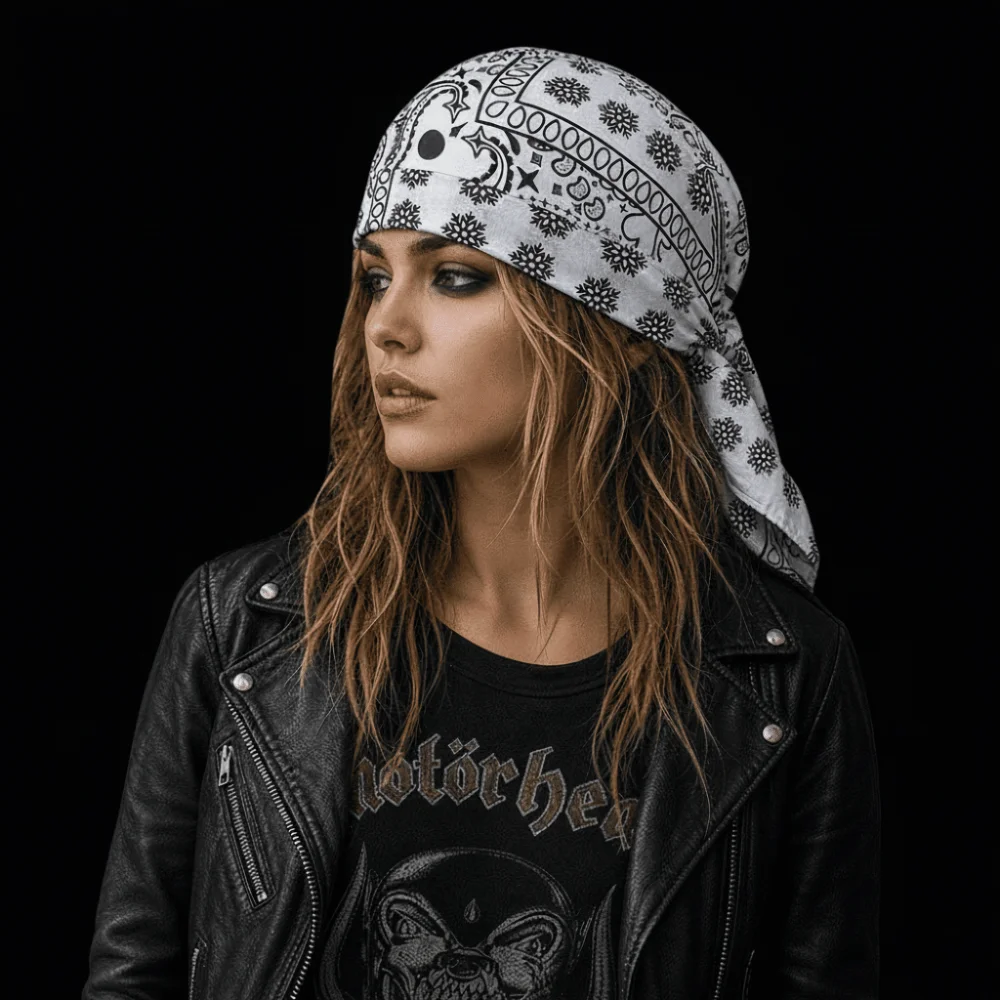 Lightweight Paisley Print Hijab Caps Quick Dry Breathable Pirate Hat Comfortable Adjustable Chemo Cap Running