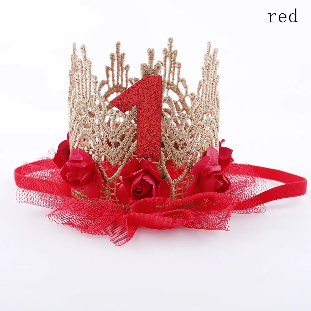 

Children Boys Girls Princess 1 Years Old Crown Hair Band Flower Headwear Birthday Hat