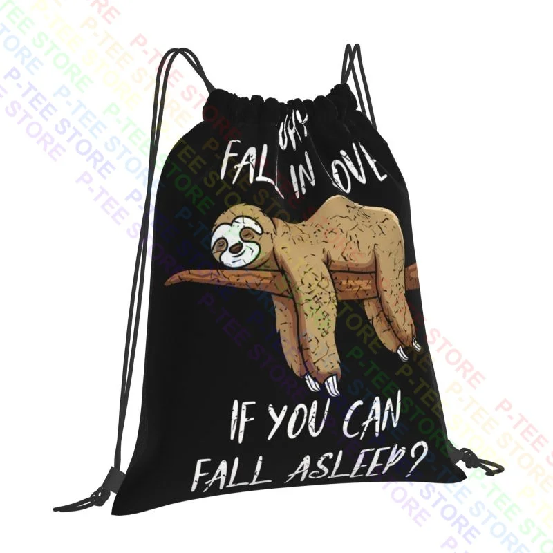 Sloth Fall In Love Asleep Chill Chilling Fun Sleep Lazybones Sleeping Drawstring Bags Gym Bag Vintage Riding Backpack