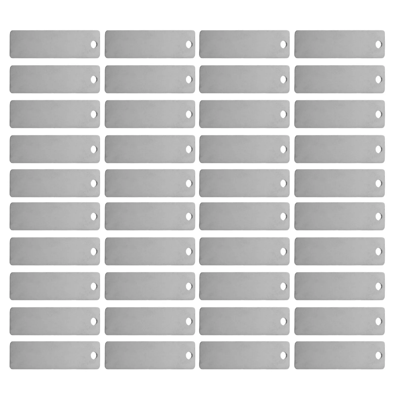 50Pcs Metal Blank Tags Stainless Steel Rectangle Engraving Blanks Keychain Pet Luggage DIY Stamping Small Identification Tags