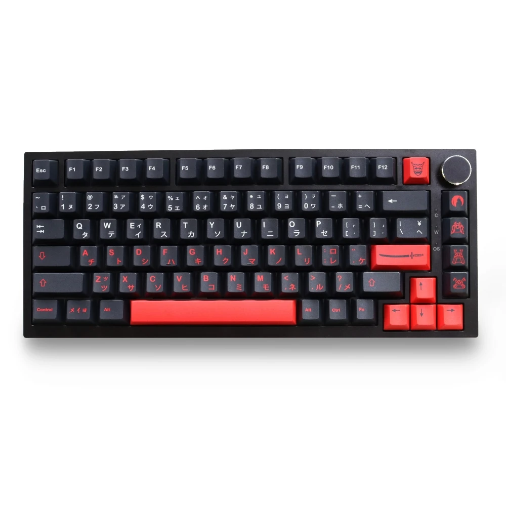 Japanese Bushido Keycaps Durable PBT Material 129 Keys Dye-Sub Cherry Profile for 61/87/104/108 Mx Switch Mechanical Keyboard