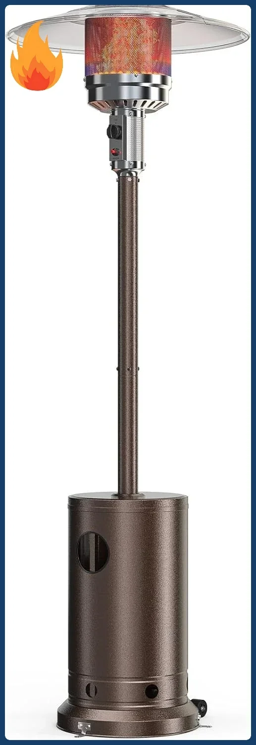 

Ограниченное количество! Уличный пропановый обогреватель на 48 000 BTU с колесами, для террасы, веранды, кемпинга, заднего двора и использования на открытом воздухе