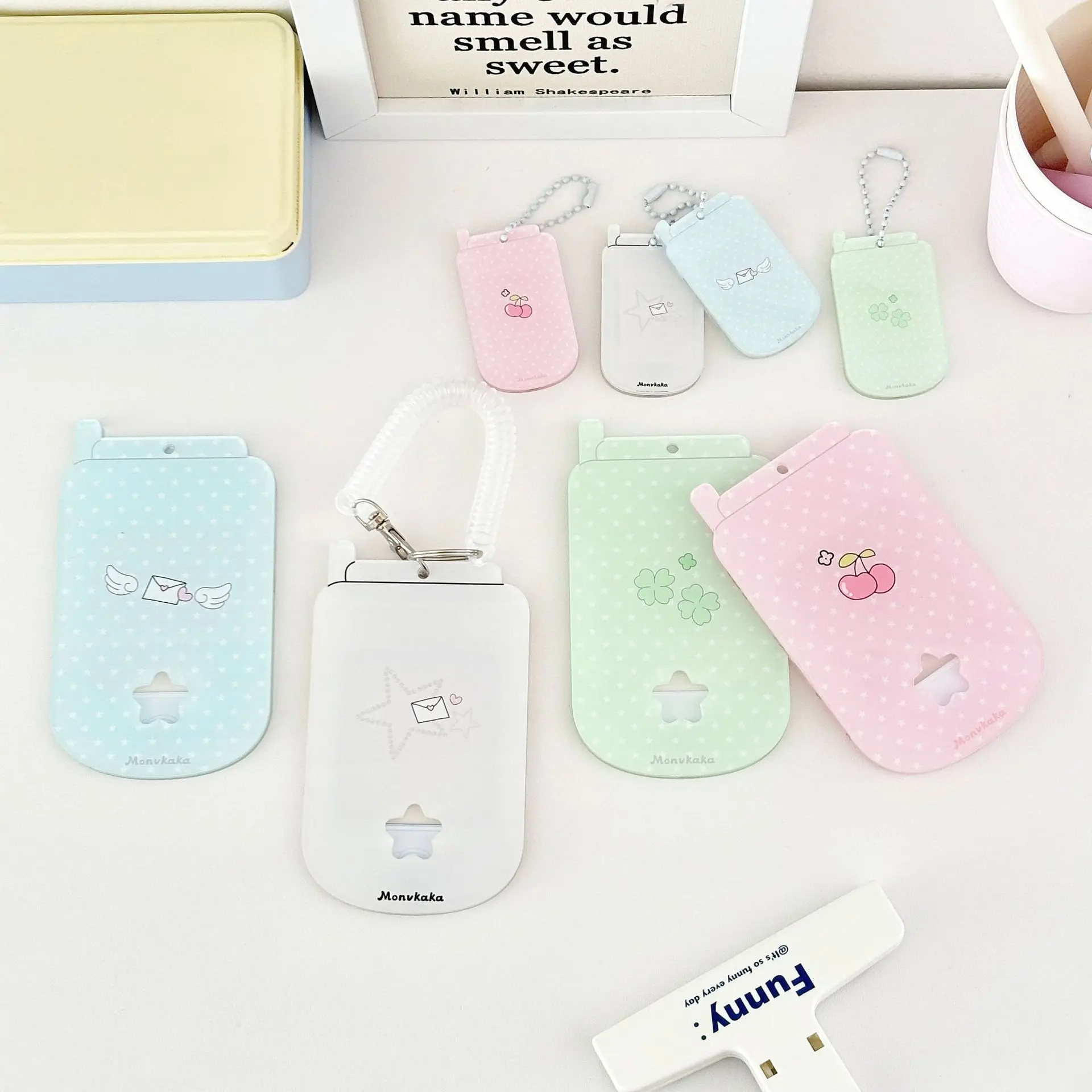 Акриловая форма мобильного телефона 3 и 1 дюйм, держатель для фотокарточек, брелок для ключей, держатель для фотокарт Idol для сумки, подвески, школьные канцелярские принадлежности