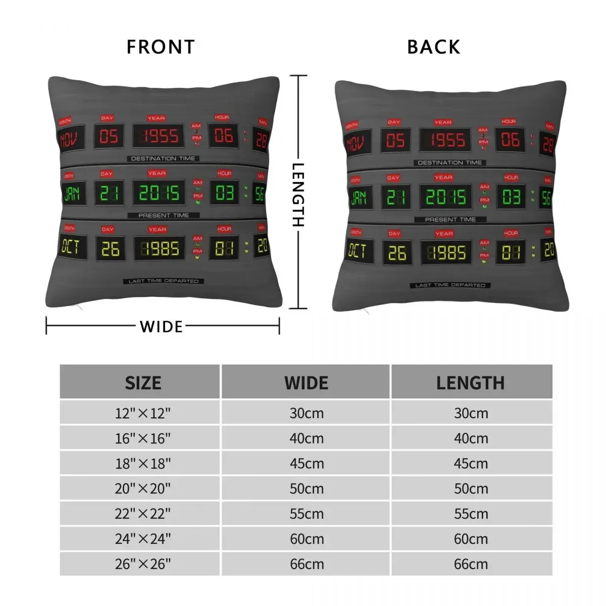 Back To The Future Square Pillowcase Pillow Cover Polyester Cushion Decor Comfort Throw Pillow for Home Living Room