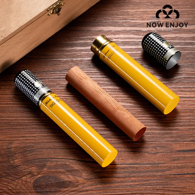 

Portable Waterproof Cigars Tube Cigar Case Cedar Wood Lined Electronic Cigarettes Humidor Holder Aluminum Cigar Box Smoke Pipe