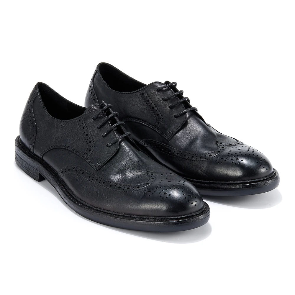 New Trend Full-grain Genuine Leather Soft Comfortable Formal Dress Shoes for Men Business