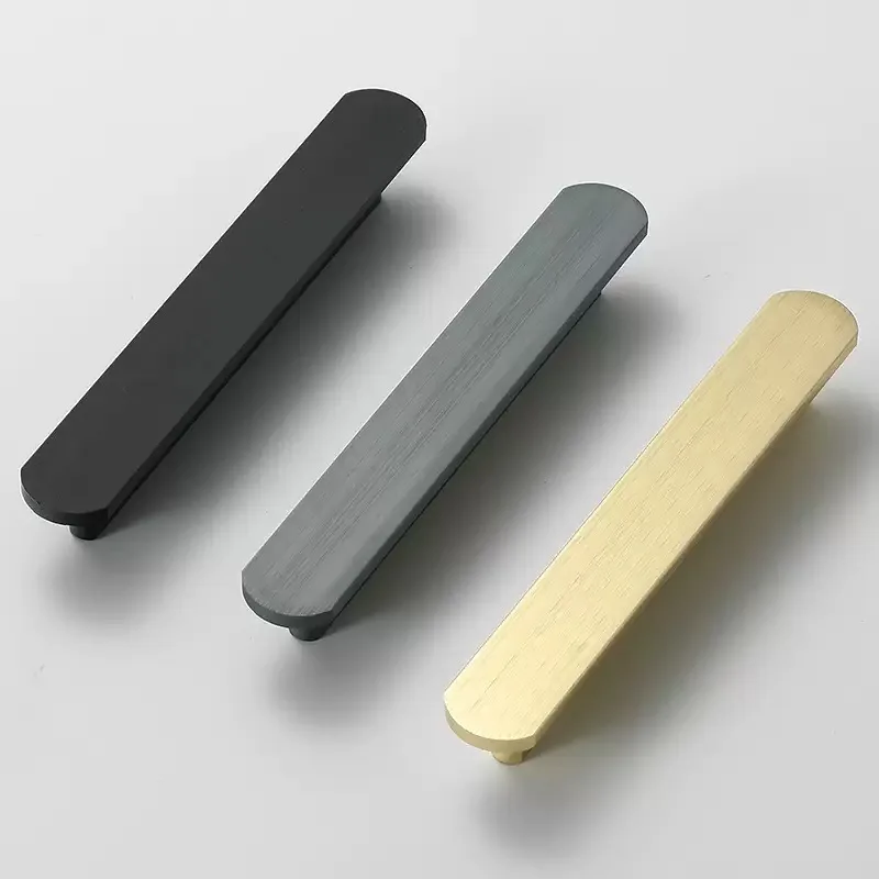 126mm-1000mm Grey Cabinet Handles Aluminum Alloy Kitchen Cupboard Wardrobe Pulls Drawer Closet Knobs Furniture Room Door Handles