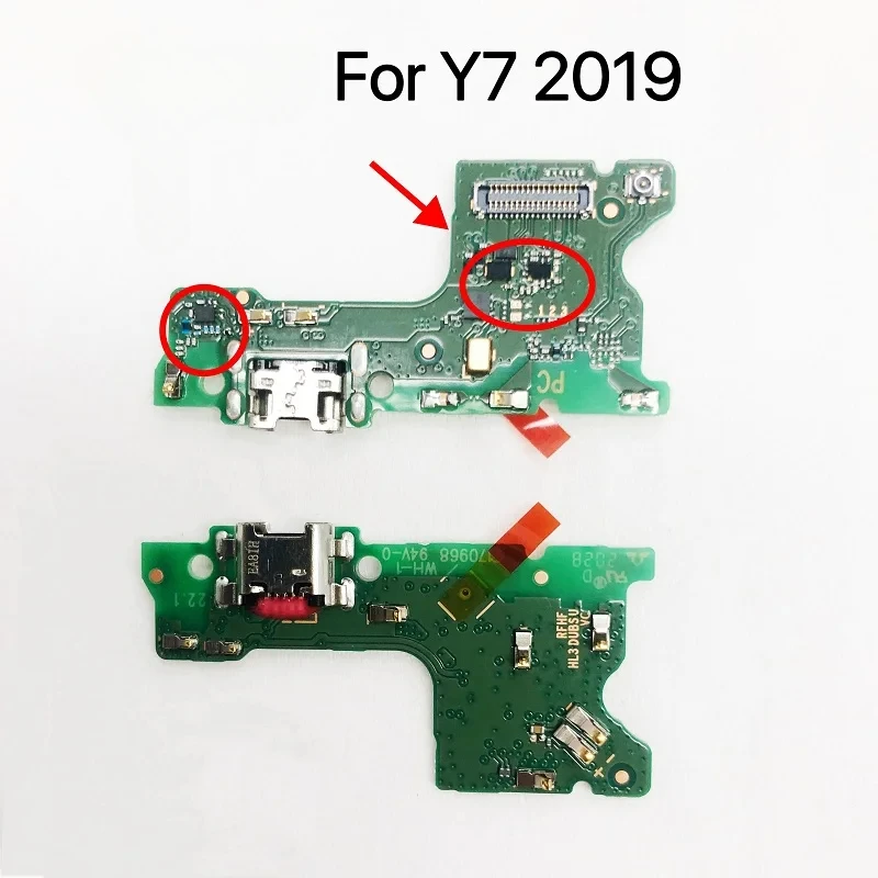 Pop Charging Board For Huawei Y7 2019 USB Charging Port On Y7 2019 PCB Dork Connector Flex Cable Replacement Spare Parts