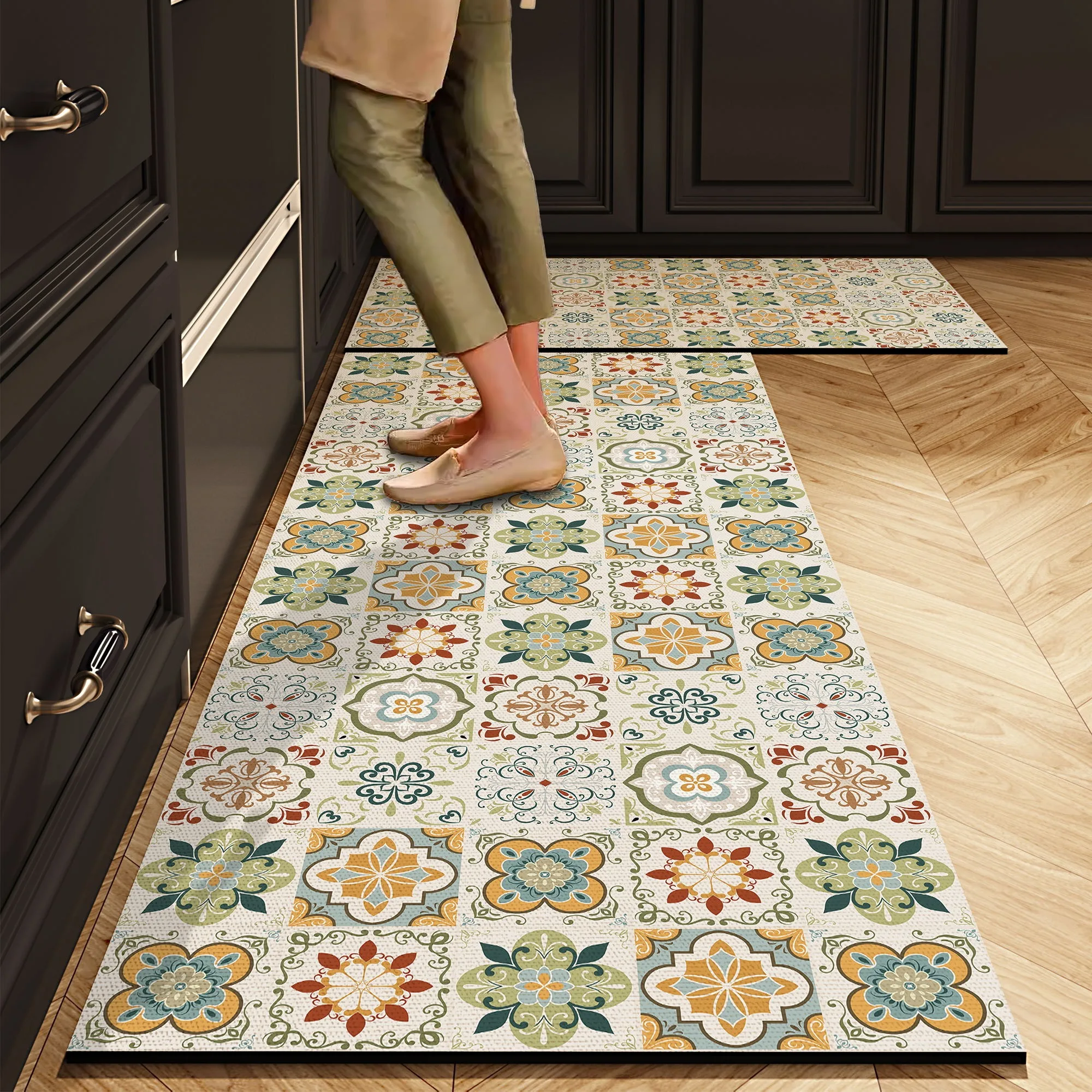 

Kitchen Floor Mats Anti-slip Oil-proof Water-absorbent Carpet Diatom Mud Entrance Door Foot Mat American Home Decoration Rugs