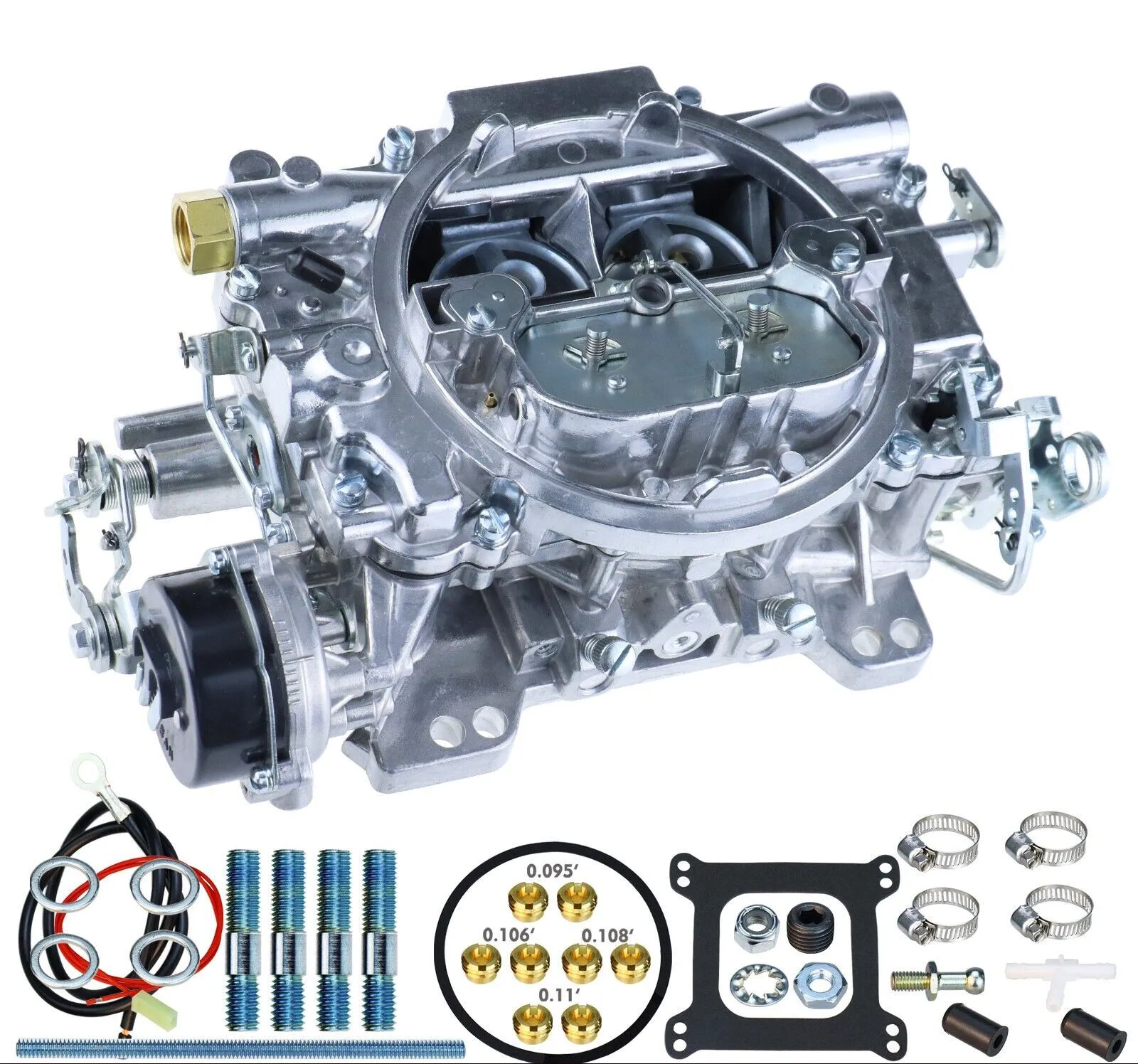 

4 Barrel Marine Carburetor Replace Edelbrock 1409 Electric Choke Carb 600 CFM