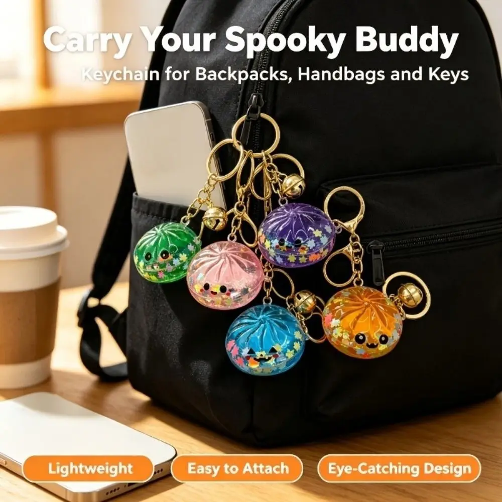 Colorful Flowing Sand Dumpling Keychain Random 1 PCS Acrylic Bun Pendant Squishy Miniature Steamed Bun Pendant Gift