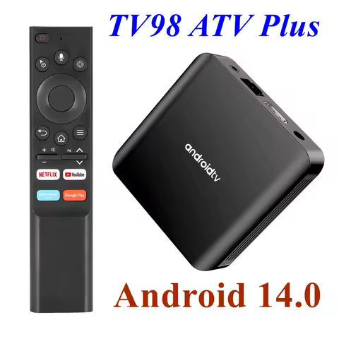 TV98 ATV Plus Smart TV Box Android 14.0 Allwinner H313 Quad Core 2GB 16GB 4K Voice 1080P AVE HD 5G Dual Wifi BT5.0 Androidtv
