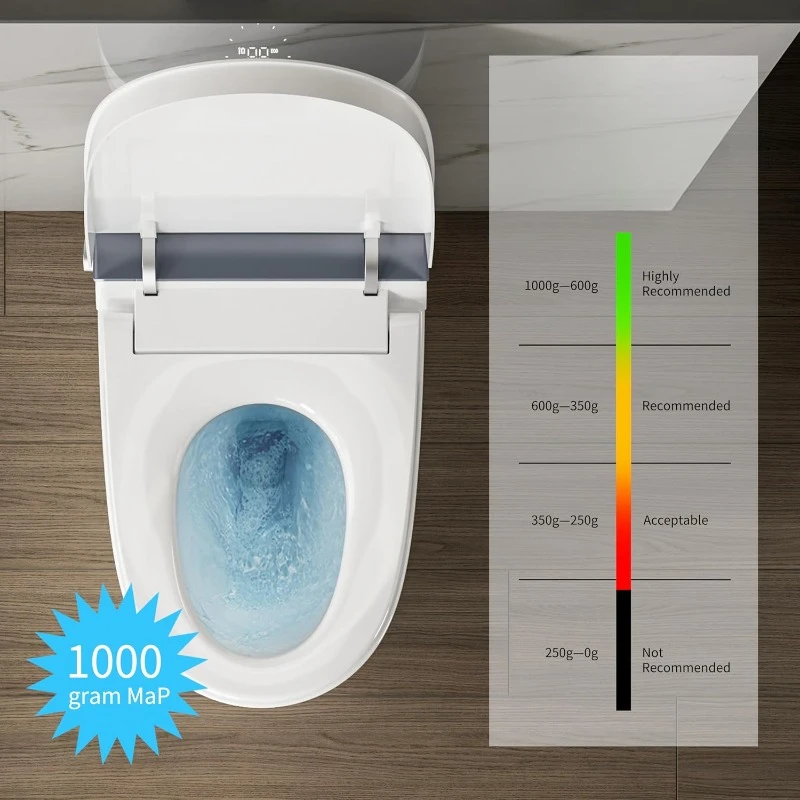 Smart Toilet with Bidet Built in, Auto Open & Close, Elongated Heated Seat,Foot Sensor Flush,Built in Tank with Powerful Flush,