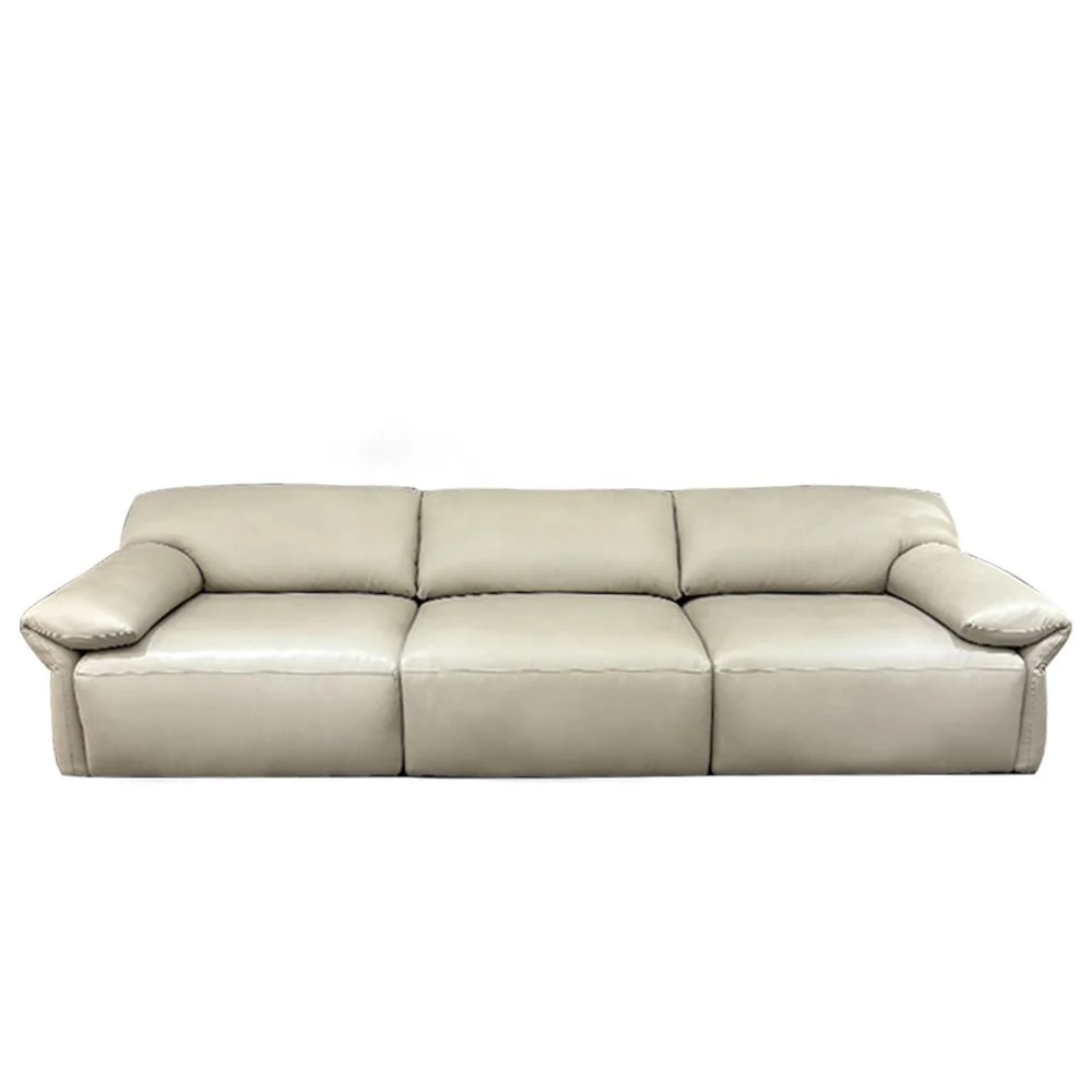 #Couch Italian Minimalist Electric Genuine Leather Sectional Sofa Bed Three-seater Tilt Intelligent Solid Wood Frame