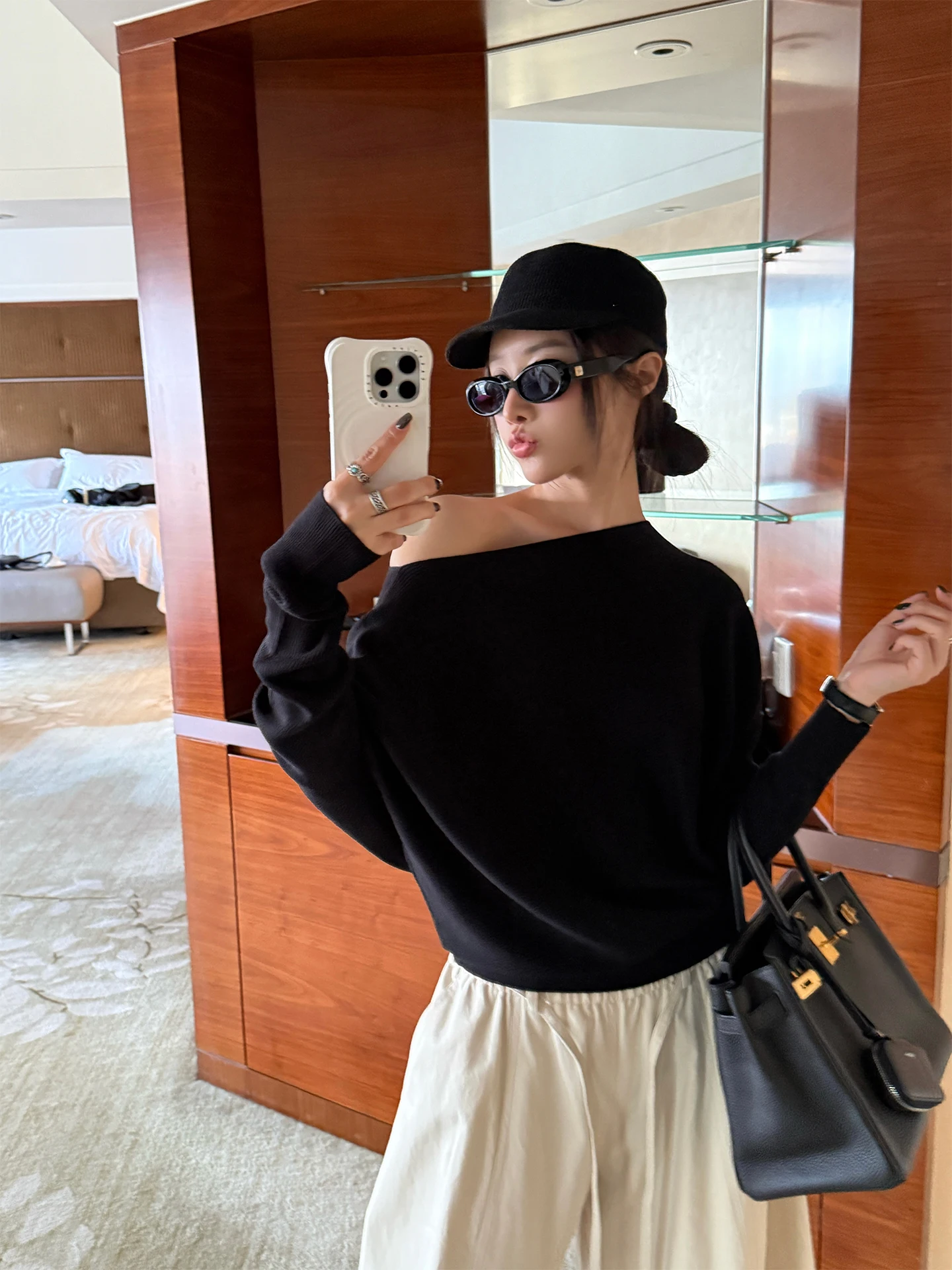 

Silk Wool Blend Knitwear Asymmetrical oulder Casual Sle Women's Faion Autumn New Arrival Cloud Sensation Series Long Sl...