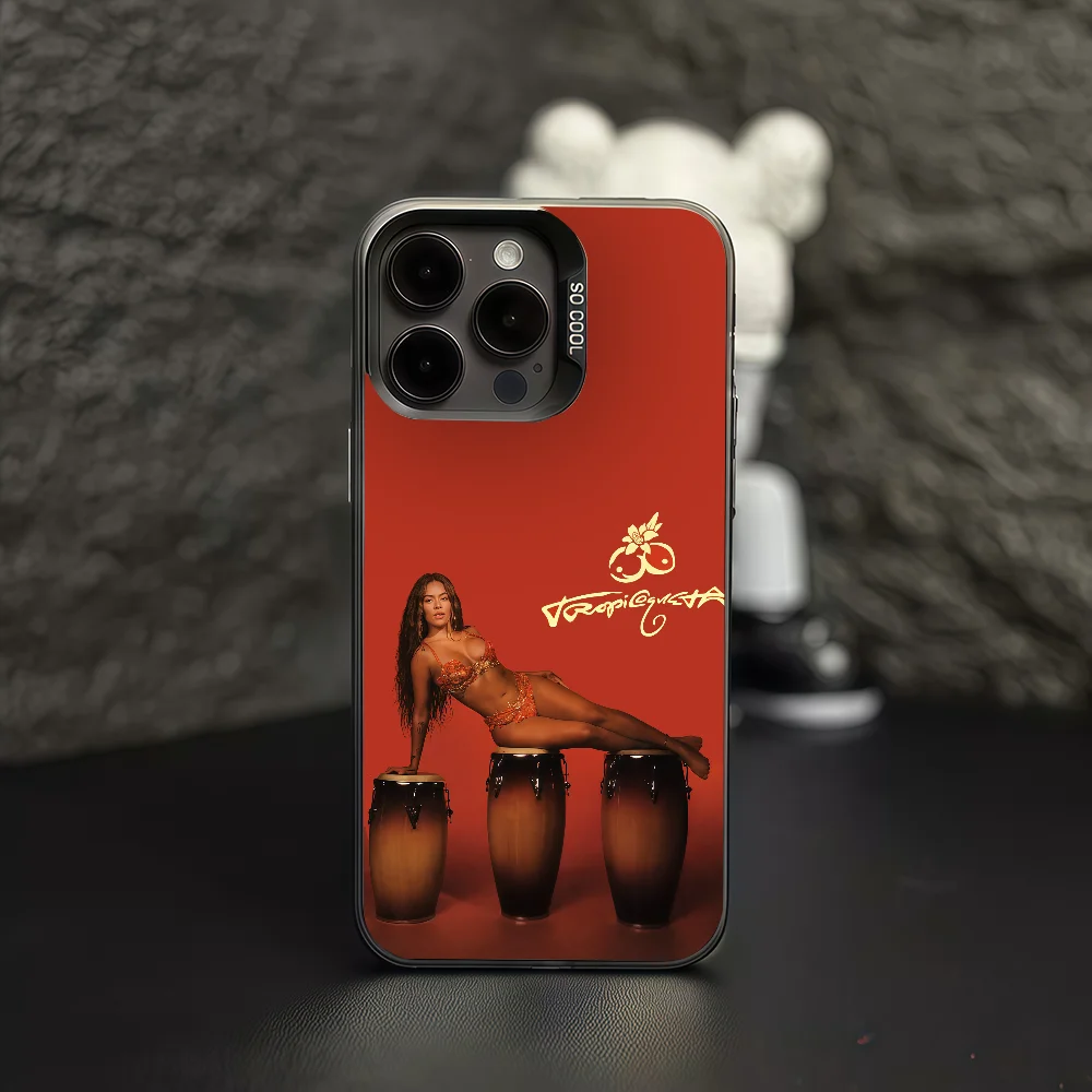 

Singer tropicoqueta phone case For iPhone 12 11 13 14 15 16 17 Max Pro Plus Mini Protective IMD Color Cover Karol G