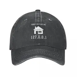 Programming There Is No Place Like 127.0.0.1 Men Women Baseball Caps Code Distressed Denim Hats Cap Activities Snapback Cap