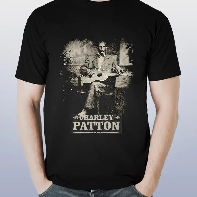 Blues Charley Patton Short Slevee Black T Shirt