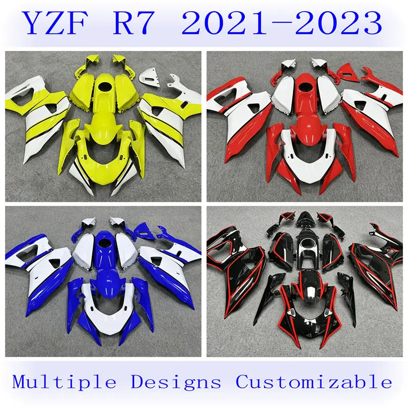 4 Gift new ABS fairing kit - suitable for Yamaha YZF R7 models from 2021, 2022, and 2023 - with fuel tank cover - customizable