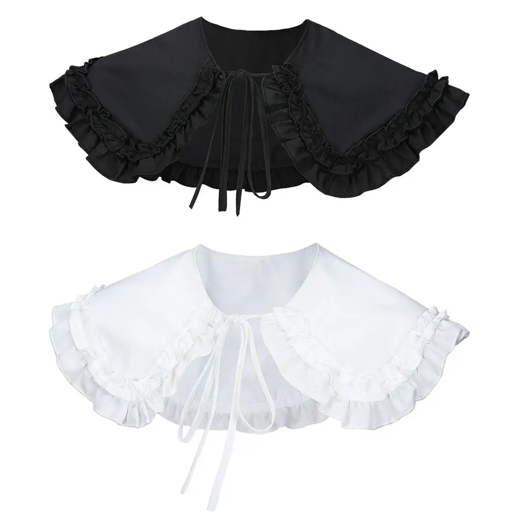 Lolita Ruffled Fake Collar T-shirt Detachable False Collar Dress Dickey