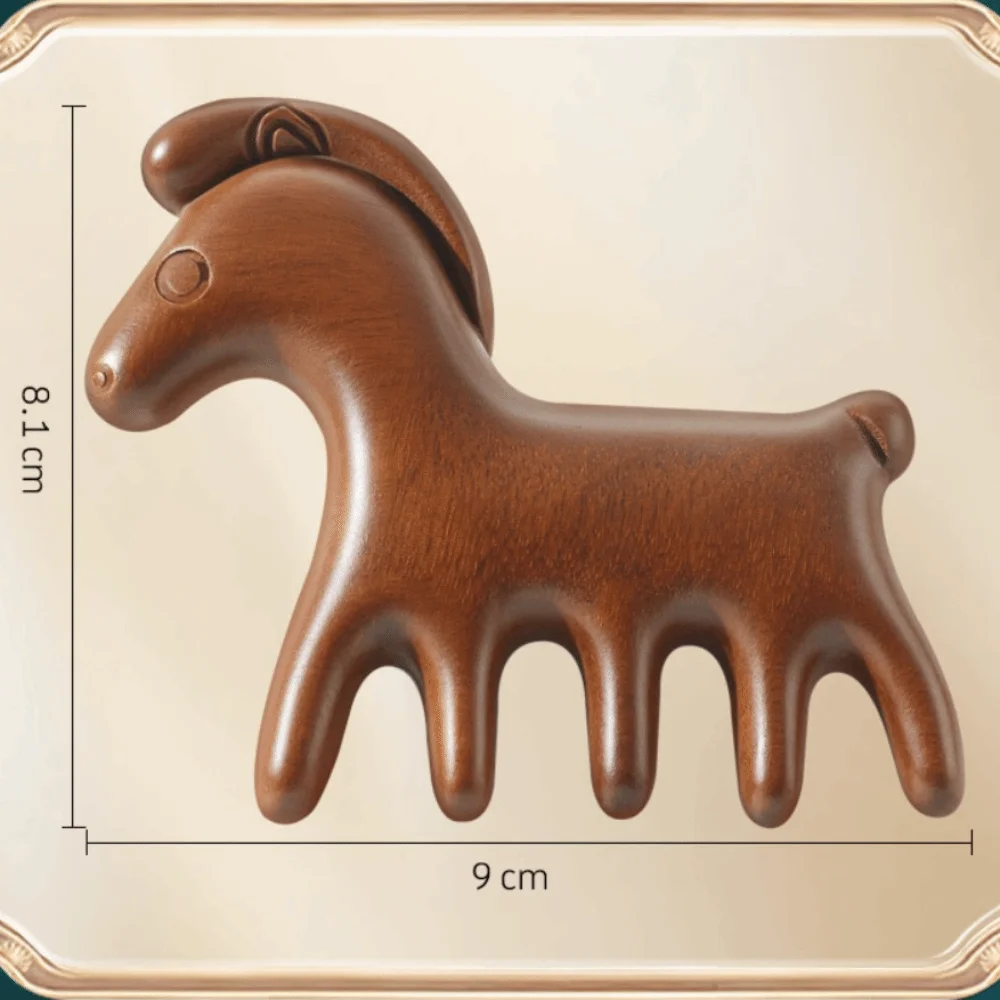 

Деревянная расческа для ухода за волосами Cute Pony: утолщенная, антистатическая, массажная, портативная, компактная, для личного ухода