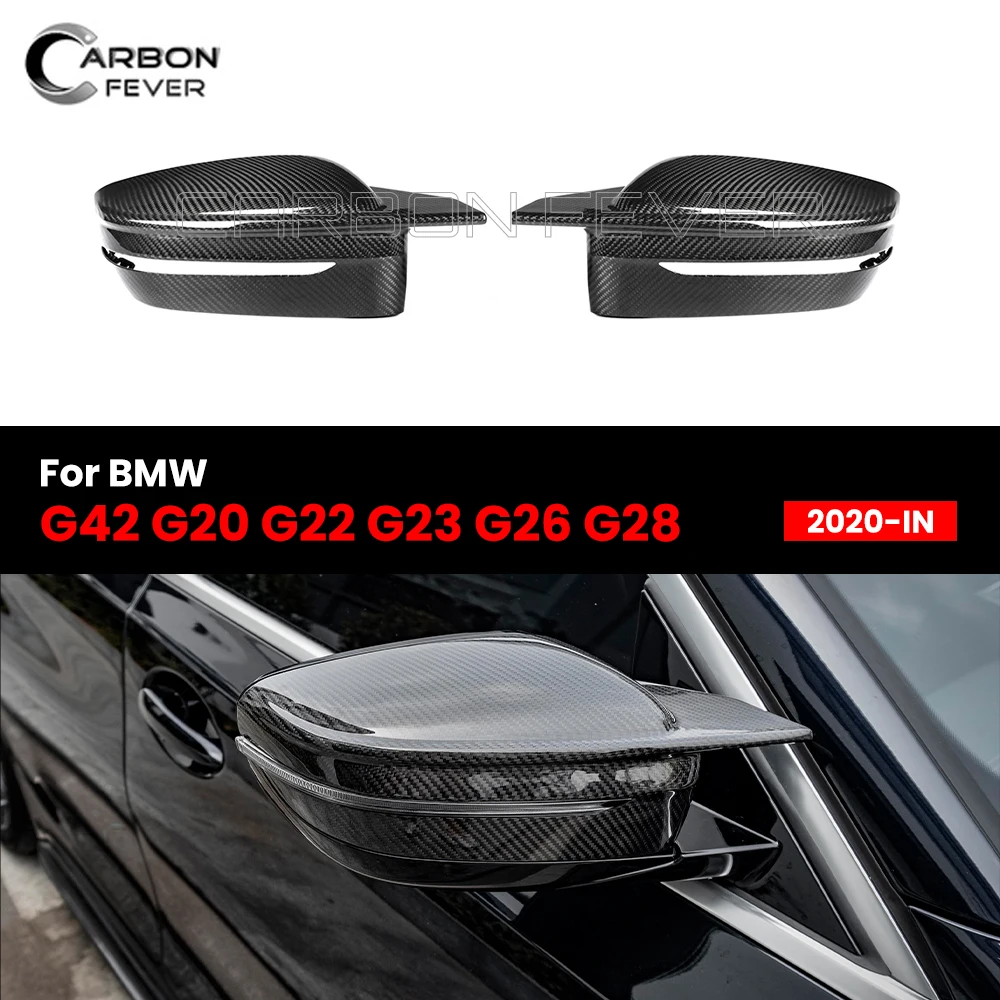 

Накладки на зеркало заднего вида из настоящего сухого углеродного волокна, автомобильная отделка для BMW G42 G20 G22 G23 G26 G28 M4 Style 2020-IN