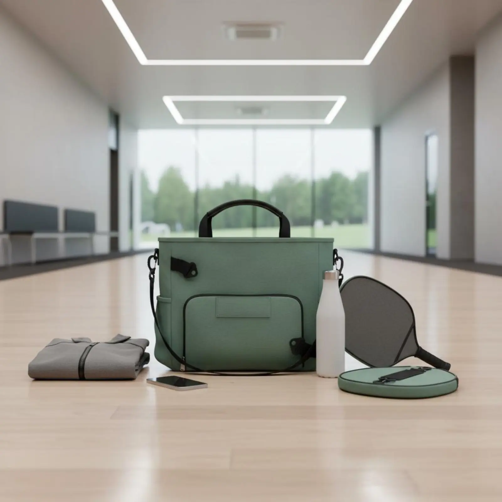 

Court Racket Bag Multiple Storage Pockets Pickleball Paddle Bag Versatile-Sport Racket Carrier Lined Interior for Women, Outdoor