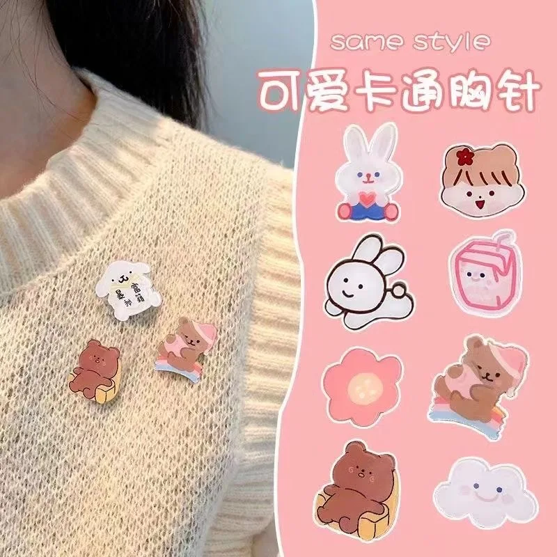 10/20/30/40/50/100Pcs Cute Animal Badges Pin Diversity Random Badges Girls Boy Kids Brooch Acrylic Pins For Backpack Clothes Bag