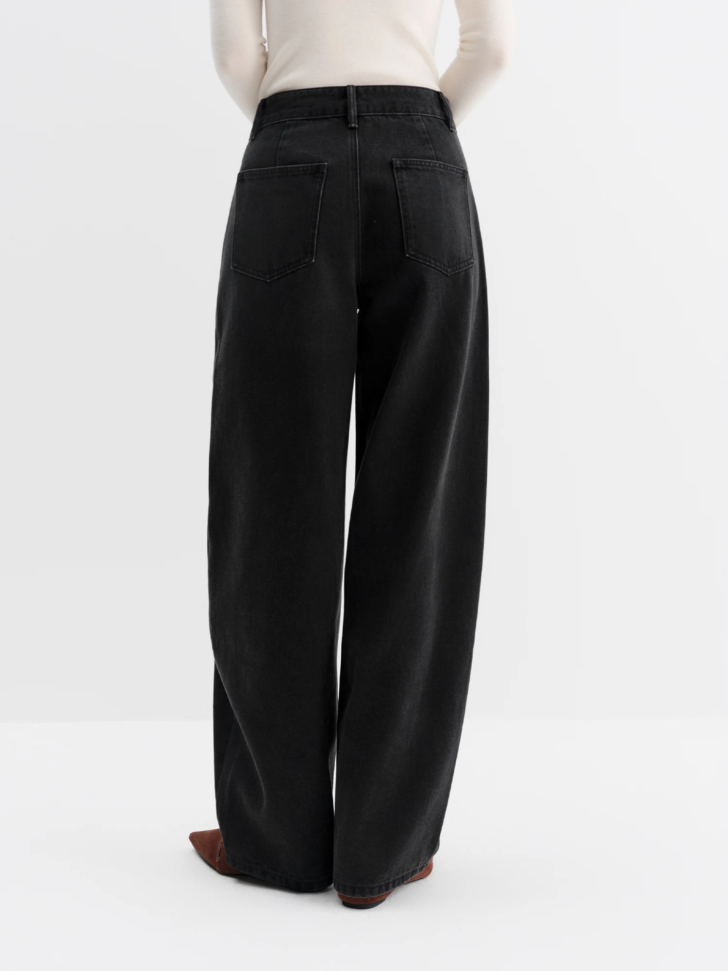 FSLE Jeans a gamba dritta lavati vintage per donna Pantaloni oversize a vita alta a gamba larga Autunno/Inverno 2025 Nuova collezione di arrivi