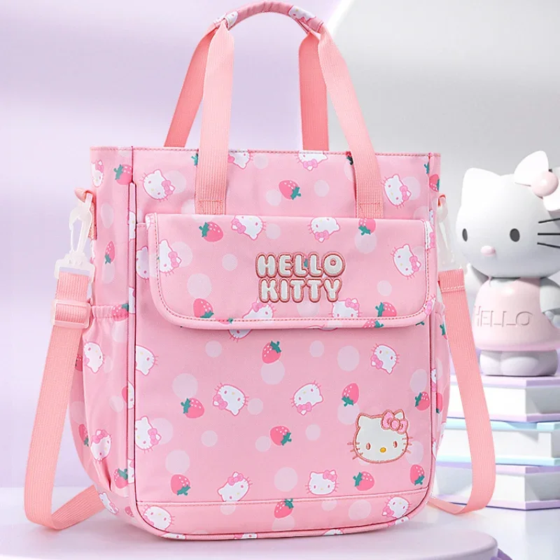 Sanrio Hello Kitty cute sweet student shoulder bag Kulomie cartoon printing simple large capacity messenger bag