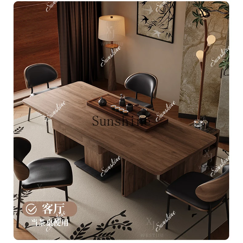 

Solid wood dining table mahjong table integrated dual-purpose fully automatic high-end roller coaster household balcony tea cart
