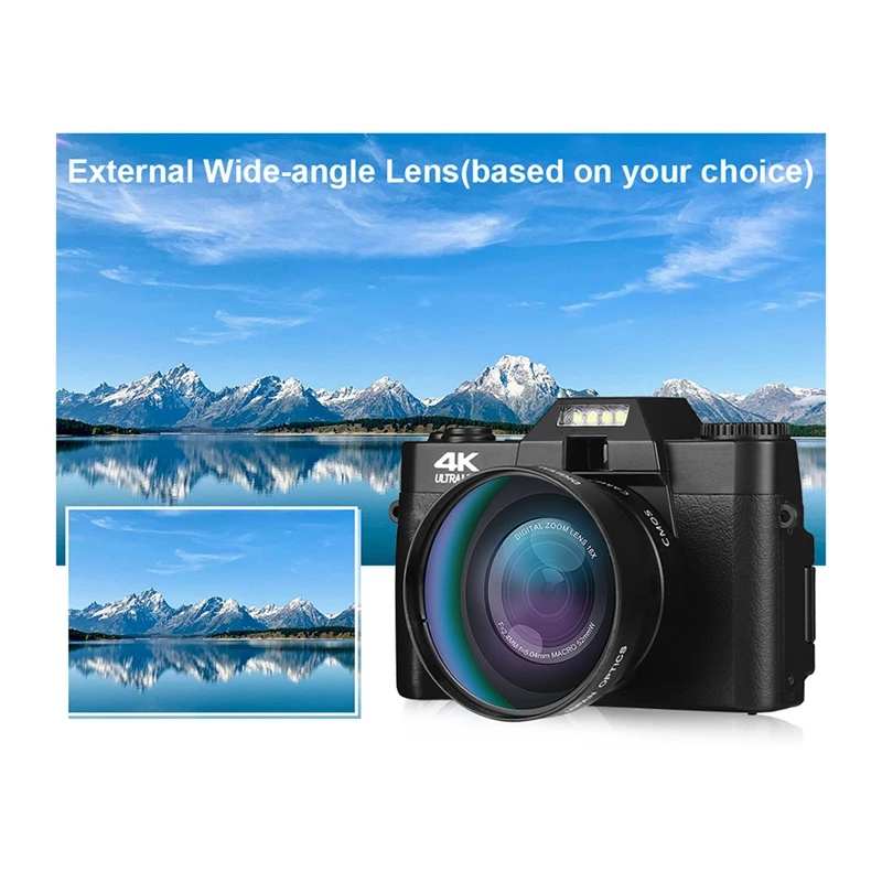 4K WIFI Web Cam 48MP Streaming Camcorder Camera Digital Camera With Wide Angle Lens