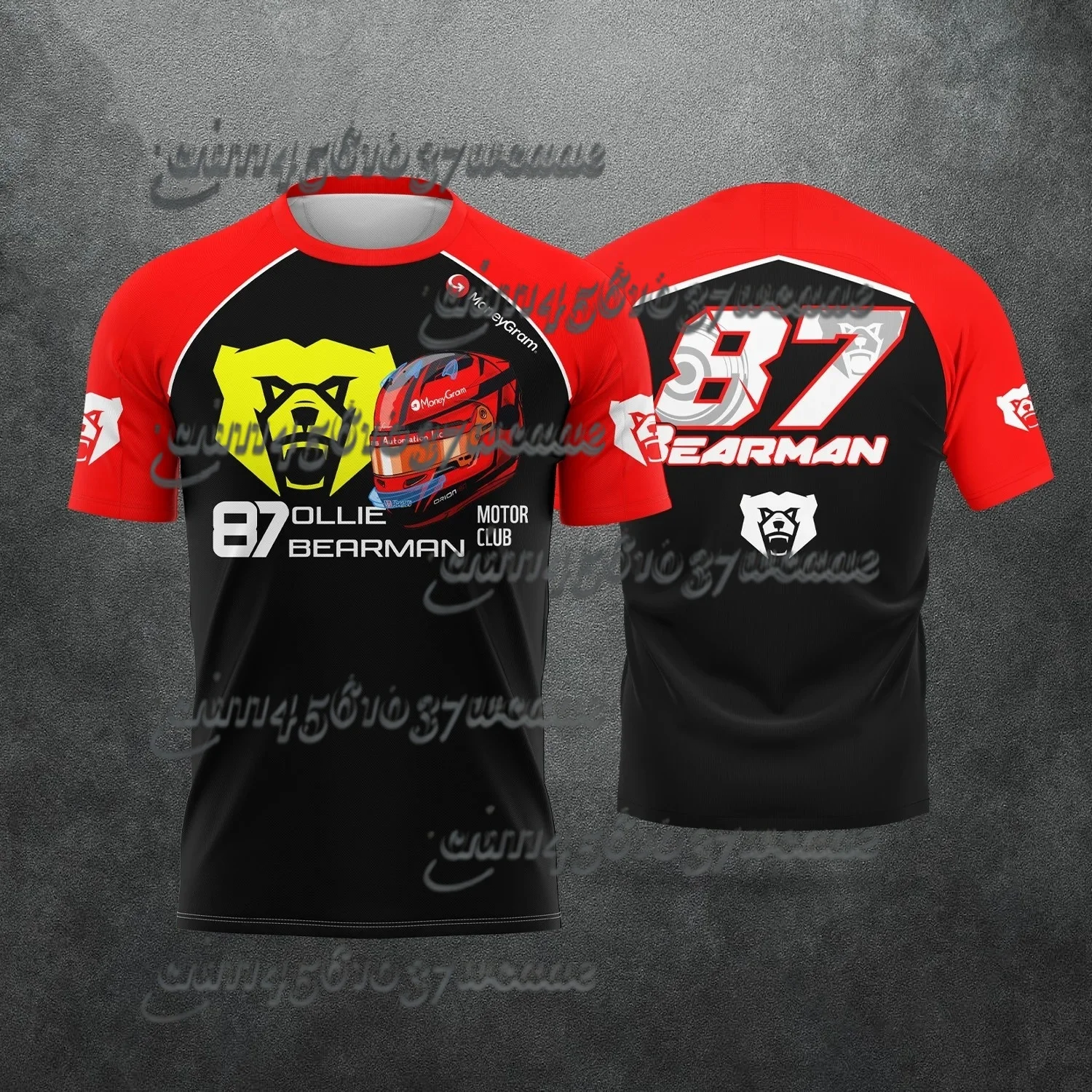 

2026 New Fun No. 87 Rider Oliver Bearman R Racing Enthusiast Men's and Women's Summer Casual Sports T-Shirt FamilyMatching