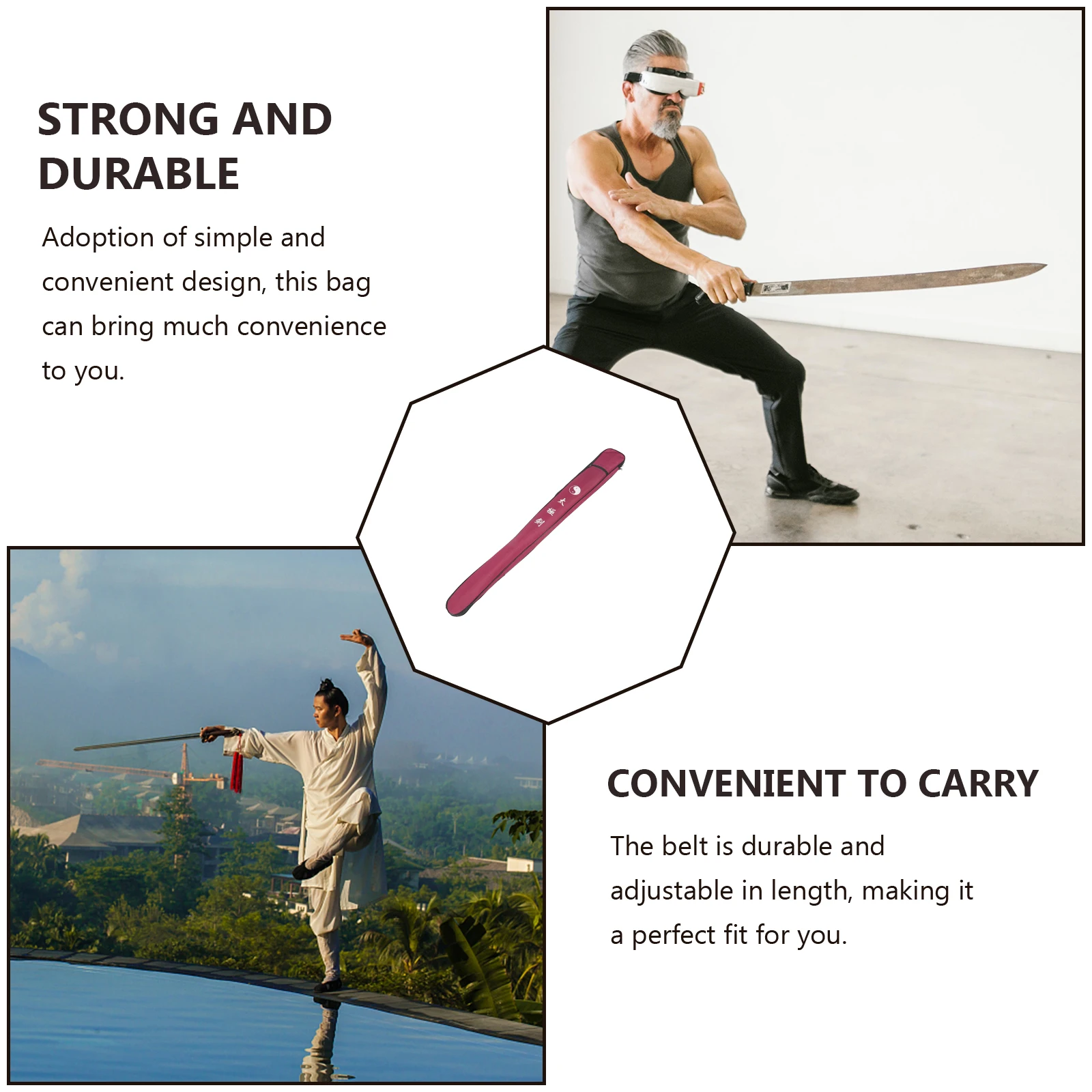 Bag Tai Chi Sword Carrying Stick Prop Storage Canvas Storage Kung Fu Chinese Kung Fu Portable Sword Samurai Canvas Storage Stick